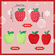 CHGCRAFT 80Pcs 3Style Apple Christmas Decorations Plush Cloth Ornament Accessories Apple Cloth Decorate for DIY Hair Clips Christmas Candy Party Decorations FIND-CA0005-64-2