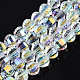 Chapelets de perles en verre transparent électrolytique EGLA-N002-30-C01-1