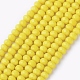Желтая имитация нефритового стекла граненых нитей бусины Rondelle X-GLAA-F001-3x2mm-11-1
