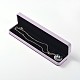 Rectangle with Flower Pattern PU Leather Necklace Boxes LBOX-N002-04-5