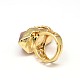 Elegantes anillos de puño de citrino natural de latón ecológico chapado en oro de 18k RJEW-F041-05-3