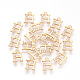 Brass Cubic Zirconia Charms X-KK-T015-01H-2