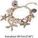 Pandahall elite 1 brin étoile de mer coquille bracelets conque étoile de mer fausse perle bracelet de cheville charme femmes bohème réglable coquillage bracelet BJEW-PH0004-04-2