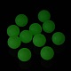 蓄光シリコーンビーズ  チーターのための咀嚼ビーズ  DIYの看護ネックレス用  ラウンド  淡緑色  12x11.5mm  穴：2mm SIL-A003-01E-4