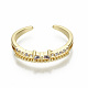 Brass Micro Pave Clear Cubic Zirconia Cuff Rings RJEW-S045-043G-NR-3