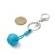 Porte-clés pendentif boule tressée en polyester et spandex KEYC-JKC00441-3