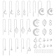 DICOSMETIC 16 Pairs 98mm Stainless Steel Ear Threads Long String Earring Lines Dangle Earring Threads with 32pcs 8 Styles Pendants and 80pcs Jump Rings for Earring Making STAS-DC0002-61-1