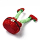 クリスマス布エルフ脚飾り  クリスマスパーティーの家のデスクトップの装飾用  ファイヤーブリック  120x140x290mm DJEW-M007-02B-3