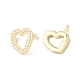 Boucles d'oreilles en forme de cœur évidé en perles d'imitation en plastique EJEW-F306-02G-2