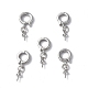 Brass Micro Pave Clear Cubic Zirconia Twister Clasps KK-P223-19P-4