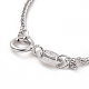 Collar de cadenas de trigo de plata de ley 925 chapada en rodio para mujer STER-I021-03B-P-3