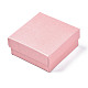 厚紙のジュエリーボックス  リングのために  ピアス  ネックレス  内部のスポンジ  正方形  ピンク  7.4x7.4x3.2cm CBOX-S018-08C-4