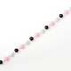 Chaînes en perles de verre rondes manuelles pour fabrication de bracelets et colliers AJEW-JB00064-01-2
