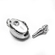 Rhodium Plated 925 Sterling Silver Bayonet Clasps STER-L057-011P-3