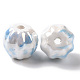 Granos de porcelana perlada hechos a mano PORC-G010-02C-2