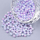 Perles en plastique imitation perles arc-en-abs OACR-Q174-10mm-01-1