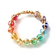Glass Beads Rings RJEW-TA00011-1