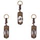 CREATPLANET 1 Set DIY Key Chain Making Alloy Cabochon Settings Key Chains with Imitation Leather Pendants Iron Rings Clear Glass Cabochons Antique Bronze Chains for Jewelry Making DIY-SC0003-50AB-1
