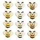 12 Stück 3 Farben Bienen Silikon-Fokalperlen JX658A-1