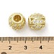 Perline europee di micro pavé di zirconi cubici in ottone placcato a cremagliera KK-F866-08G-3