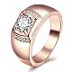 Real Rose Gold Plated Brass Cubic Zirconia Wide Band Rings For Men RJEW-BB06310-10RG-1