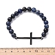 Круглые браслеты из натуральных бусин содалита BJEW-F493-08EB-02-5