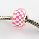 Europäische Perlen mit großem Loch aus Kunstharz mit Schachbrettmuster X-OPDL-Q129-176A-2
