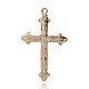 Lega smalto tono dorato pendenti a croce latina Fleuree croce ENAM-J275-03G-2