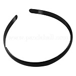 Accessoires de bande de cheveux en plastique, noir,  largeur de 8 mm