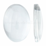 Cabochons de verre transparent de forme ovale, clair, 18x13x4~5mm