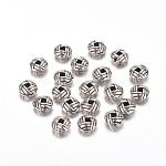 Zinc Alloy Spacer Beads, Flat Round, Cadmium Free & Nickel Free & Lead Free, Antique Silver, 6x3.2mm, Hole: 2mm