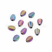Rack Plating Rainbow Color Alloy Beads PALLOY-S180-371