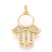 Латунные микропаве прозрачные подвески с фианитом KK-N268-38G