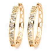 Серьги-кольца из латуни с цирконием EJEW-D078-38G