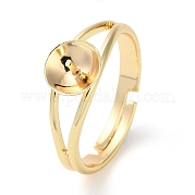 Adjustable Brass Finger Ring Settings KK-F862-25G