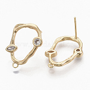 Латунные серьги с цирконом KK-S354-229-NF