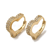 Серьги-кольца из латуни с микропаве из кубического циркония EJEW-L271-21KCG-04