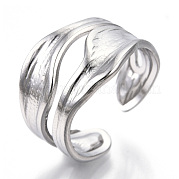 304 Stainless Steel Cuff Ring RJEW-N038-112P
