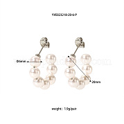 Стильные серьги-гвоздики из нержавеющей стали 304 в форме буквы С ON1338-2