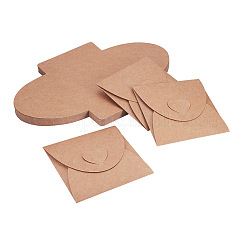 Vintage quadratische Herzschnallen-CD-Umschläge, Kraftpapier-CD-Taschen, rauchig, 32.5x20 cm