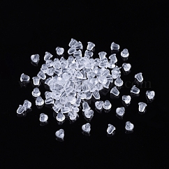 Tuercas de plástico, pendientes suaves y transparentes tope de seguridad del embrague de bala, Claro, 4x4mm, agujero: 1 mm