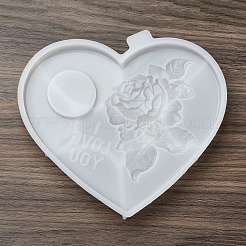 Силиконовые Молды для подсвечников в форме сердца с розой и подсвечниками&nbsp;LS-SIL-Z018-02