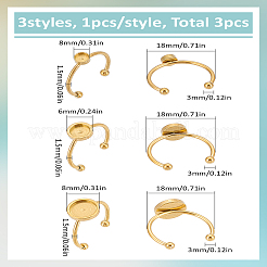 3 шт. 3 стиля 201 нержавеющая сталь манжета кольца настройки&nbsp;FIND-LP0001-07G