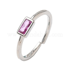 Прямоугольные латунные манжеты со стеклом для женщин RJEW-Z111-05P