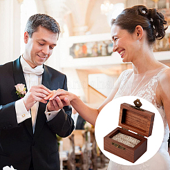 Коробочки для колец из дерева и губчатого железа в форме куба&nbsp;CON-WH0200-07B