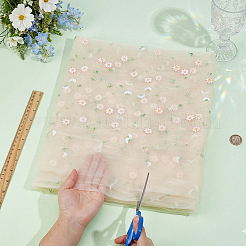 Tela de organza de poliéster con flores&nbsp;DIY-PH0038-38C
