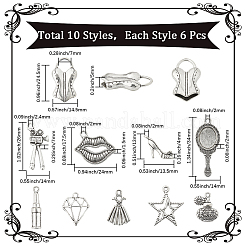 60шт. 10 стиля подвески из сплава в тибетском стиле&nbsp;TIBEP-SC0003-21
