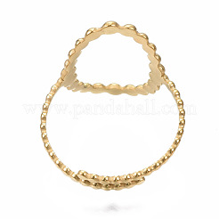 Прямоугольное открытое манжетное кольцо из нержавеющей стали 304&nbsp;RJEW-T023-87G