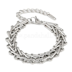 Браслеты-цепочки из нержавеющей стали 304 для женщин BJEW-C113-01P