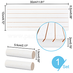 5-слотовая деревянная подставка для серег с наклоном назад&nbsp;EDIS-WH0021-36D